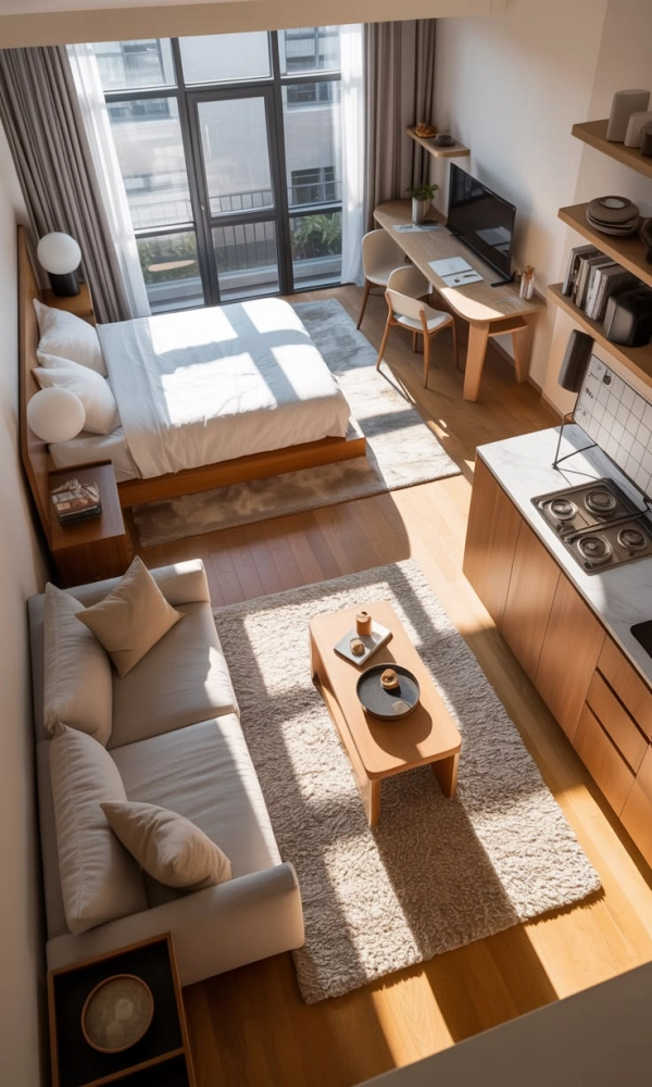 Apartamentos Studio Decorados: 14 Ideias Inteligentes para Aproveitar Cada Espaço com Estilo
