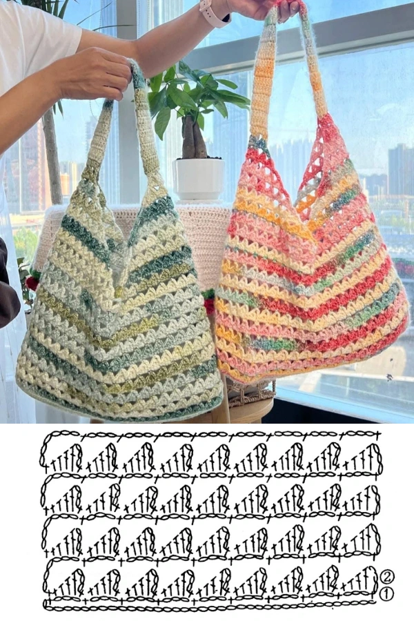Modelos de Bolsas de Crochê: Inspirações Modernas com Gráficos e Pontos Atuais