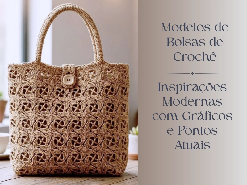 Modelos de Bolsas de Crochê: Inspirações Modernas com Gráficos e Pontos Atuais