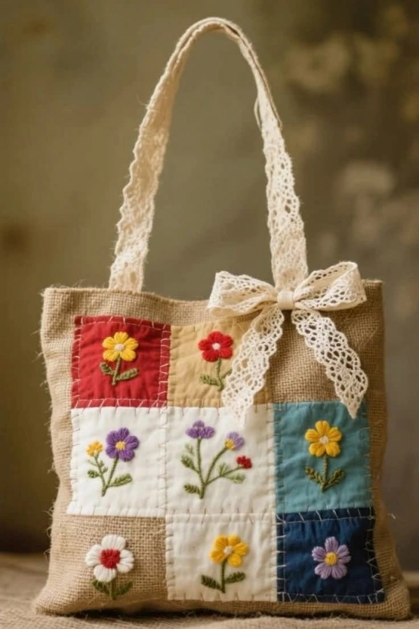 🪡DIY Bolsas de Tecido: Inspire-se com 17 Modelos Florais Lindos e Criativos