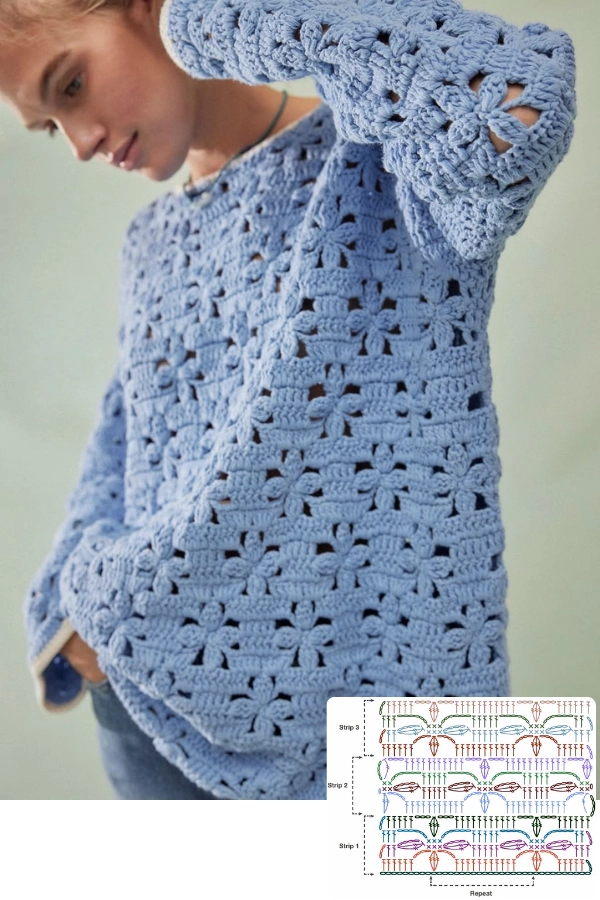 🧶Blusas de Crochê: 11 Modelos com Gráficos e Pontos Lindos para se Inspirar