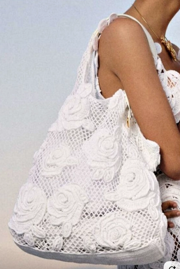 👜Bolsas Brancas de Crochê: 18 Modelos Elegantes que Destacam a Beleza dos Pontos