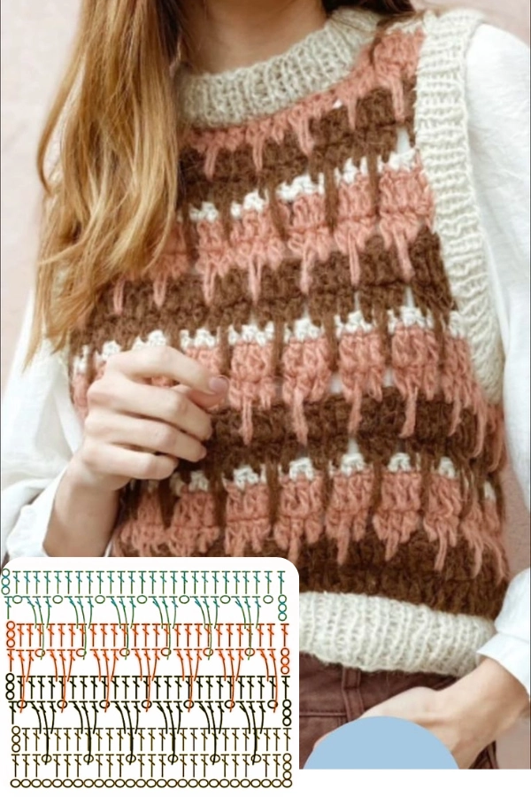 🧶DIY Coletes de Crochê: 15 Modelos Modernos com Gráficos para se Inspirar
