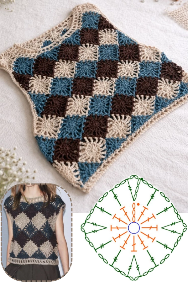 🧶Coletes de Crochê Femininos: 13 Modelos Lindos com Gráficos para se Inspirar