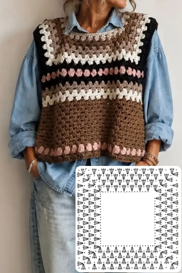 🧶Coletes de Crochê Femininos: 13 Modelos Lindos com Gráficos para se Inspirar
