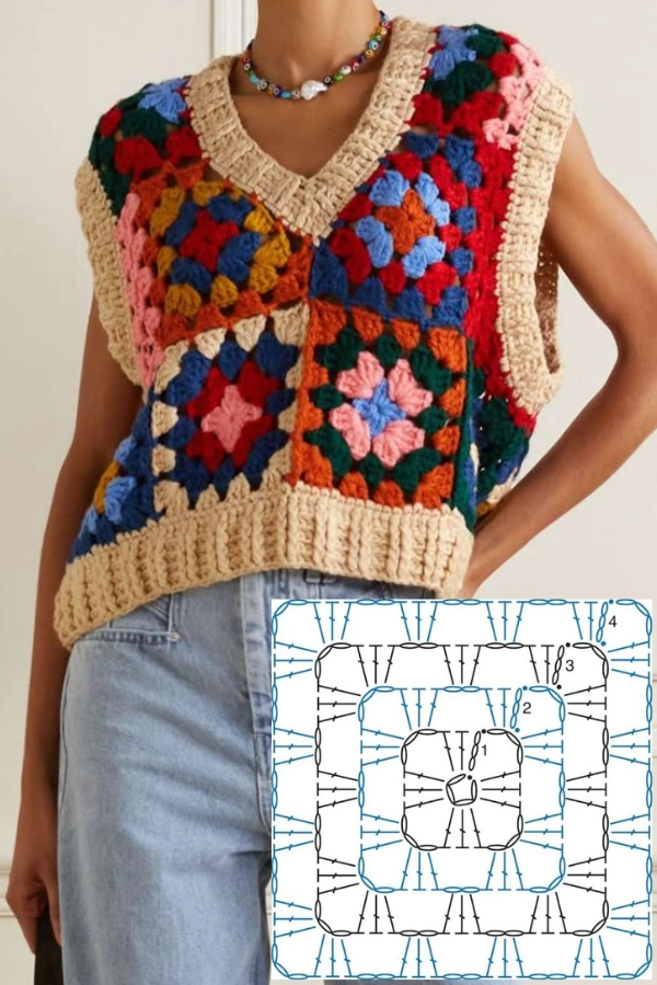 🧶Coletes de Crochê Modernos: 13 Modelos com Gráficos para Renovar o Look