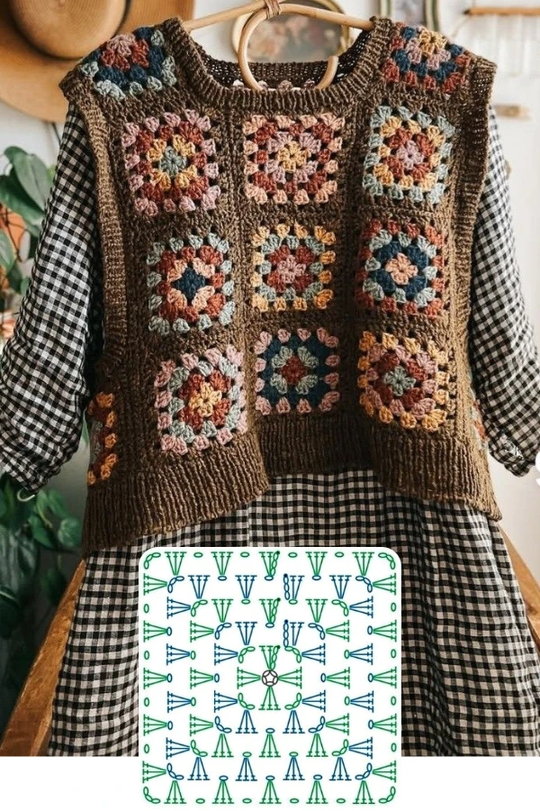 🧶Coletes de Crochê Modernos: 13 Modelos com Gráficos para Renovar o Look