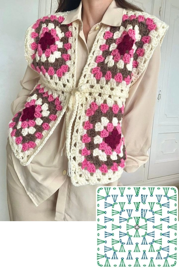 🧶Coletes de Crochê Modernos: 13 Modelos com Gráficos para Renovar o Look