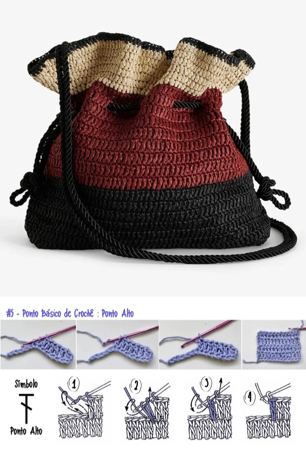 🧶Pontos de Crochê para Bolsas: Ideias Criativas para Explorar Cores e Fios