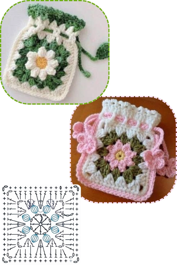 🧶Mini Bolsinhas de Crochê: 14 Modelos Criativos com Gráficos para Fazer