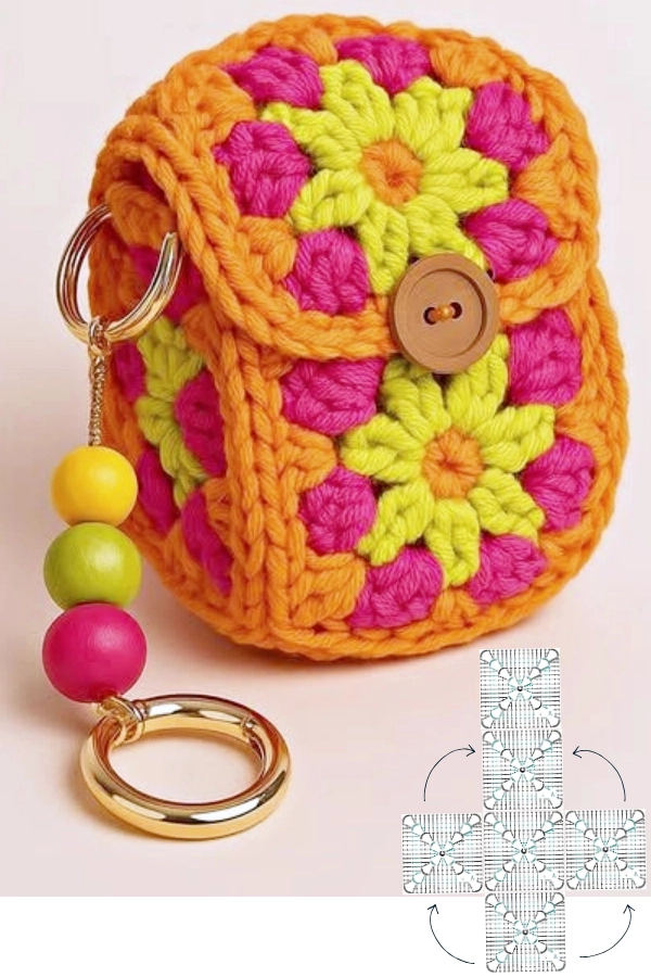 🧶Mini Bolsinhas de Crochê: 14 Modelos Criativos com Gráficos para Fazer
