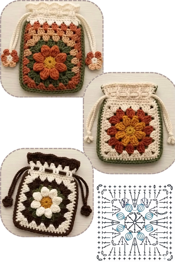 🧶Bolsinhas de Crochê com Gráficos: +14 Modelos Lindos e Criativos