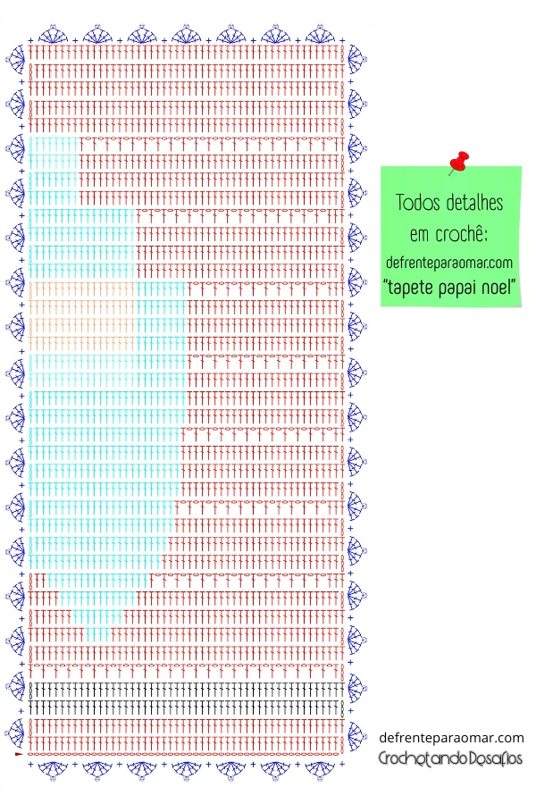 🎅Preparando o Natal: Tapete de Papai Noel em Crochê com Gráfico e Receita Completa