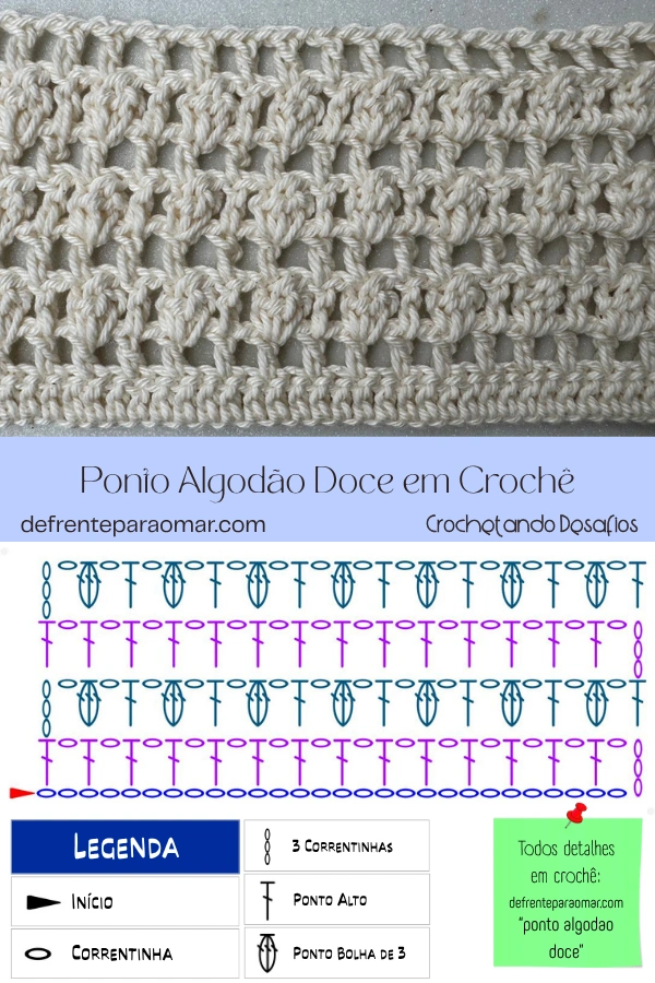 🧶Ponto Algodão Doce em Crochê: Um Ponto Texturizado, Delicado e Fácil