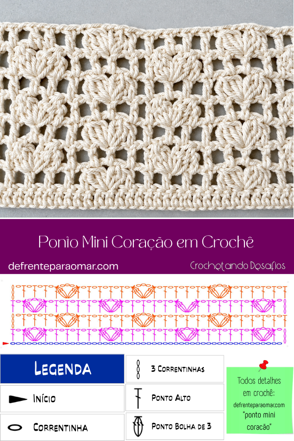 🧶💗Ponto Mini Coração em Crochê: Um Ponto Simples, Fácil e Charmoso
