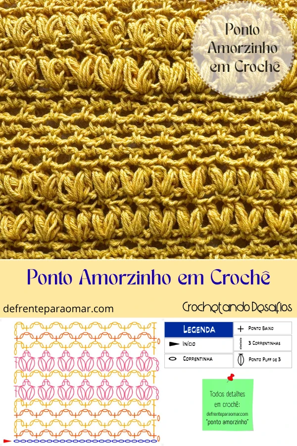 🧶❤️Ponto Amorzinho em Crochê: uma Textura Delicada para suas Peças