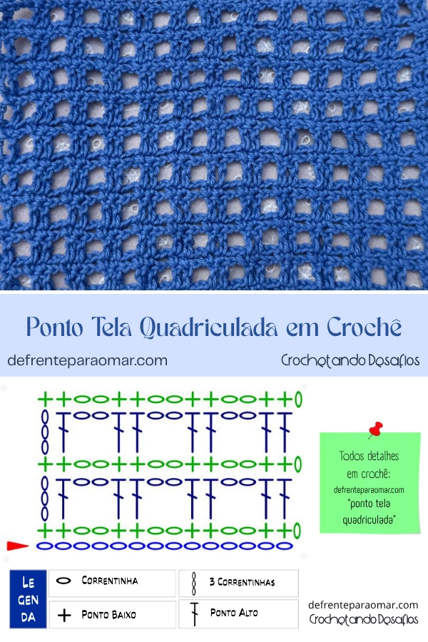 🧶Ponto Tela Quadriculada em Crochê: Um Ponto Vazado, Simples e Moderno