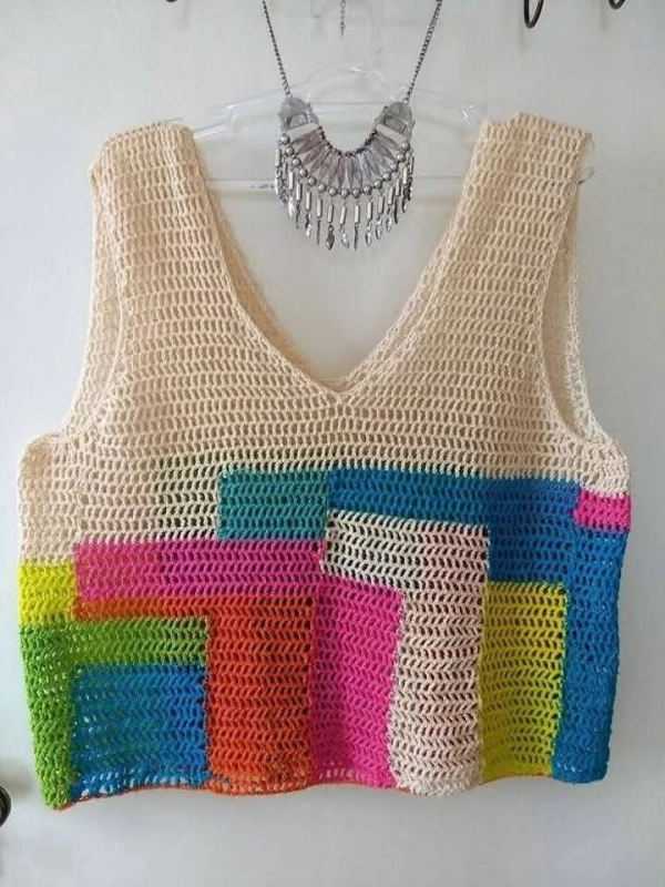 🌈🧶Tops Coloridos de Crochê: 20 Modelos Lindos para se Inspirar e Fazer o Seu!