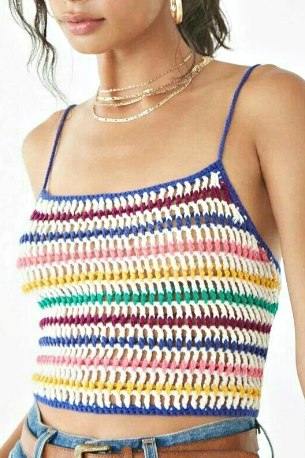 🌈🧶Tops Coloridos de Crochê: 20 Modelos Lindos para se Inspirar e Fazer o Seu!